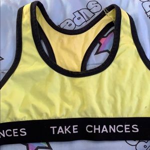 Colby Brock take chances sports bra merch
